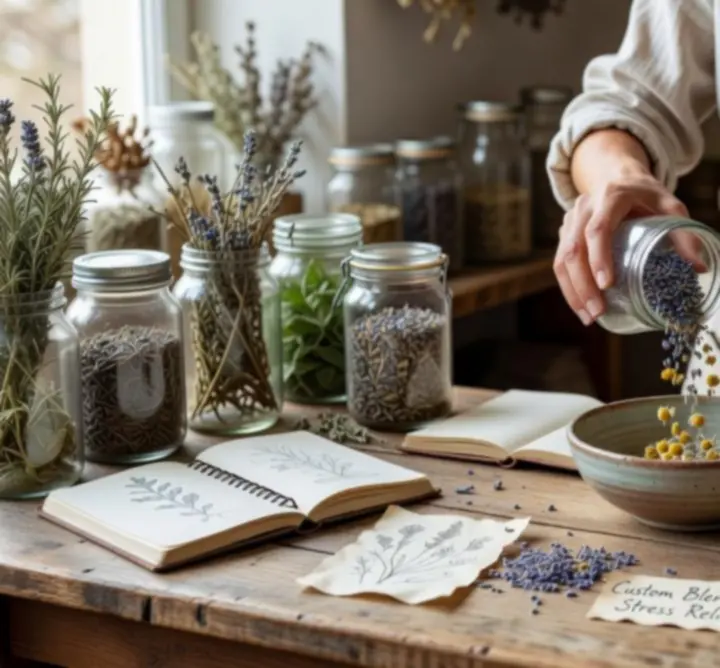 Tworzenie indywidualnej mieszanki ziołowej z różnych suszonych roślin