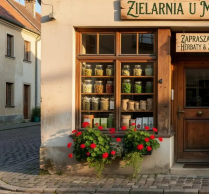 Fasada sklepu zielarskiego Sto herbat Paulina Klus Sklep zielarski w Płocku