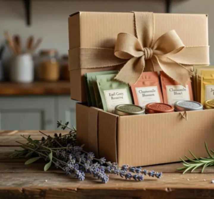 Zestaw prezentowy z herbatami i akcesoriami w ozdobnym pudełku